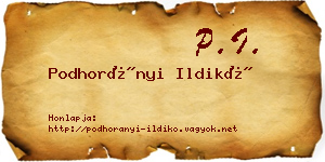 Podhorányi Ildikó névjegykártya
